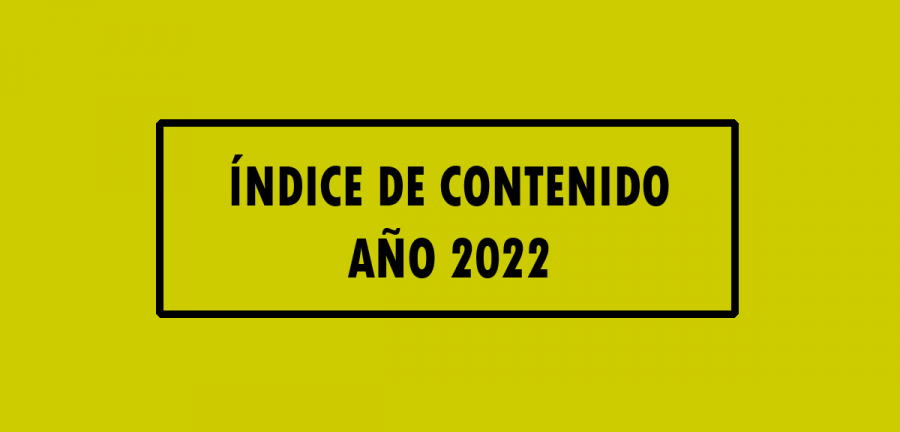 Índice de contenido Año 2022