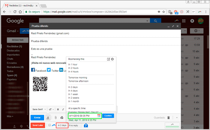 Programar Emails en Gmail