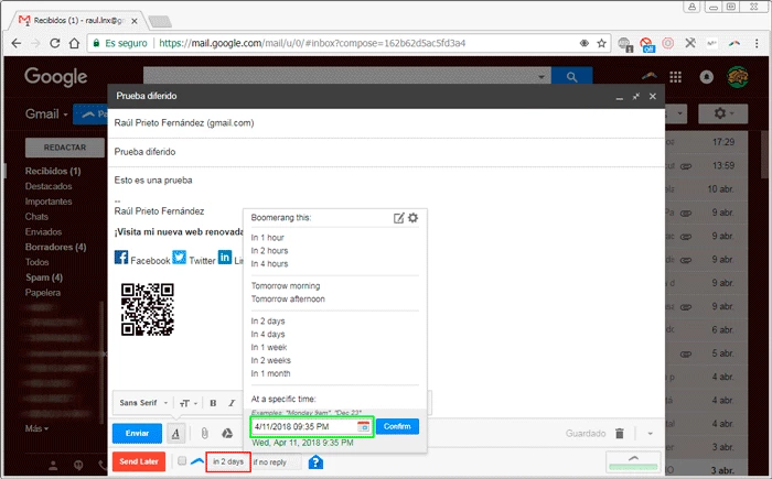 Programar Emails en Gmail