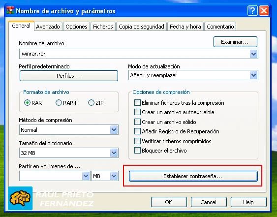 Comprimir Ficheros Contraseña