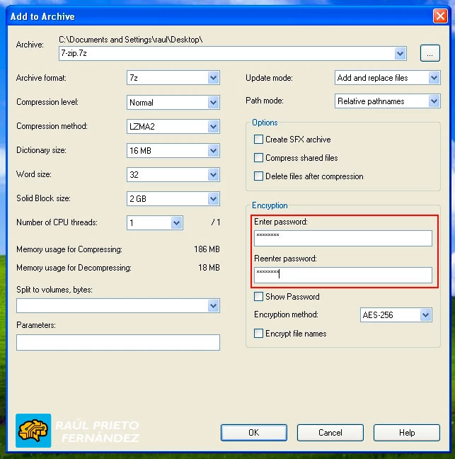 Comprimir Ficheros Contraseña