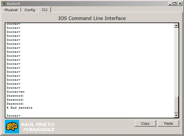 Recuperar contraseña Packet Tracer