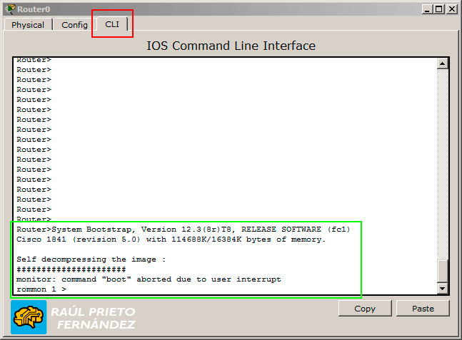 Recuperar contraseña Packet Tracer