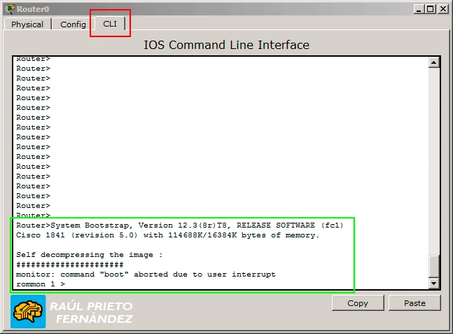 Recuperar contraseña Packet Tracer