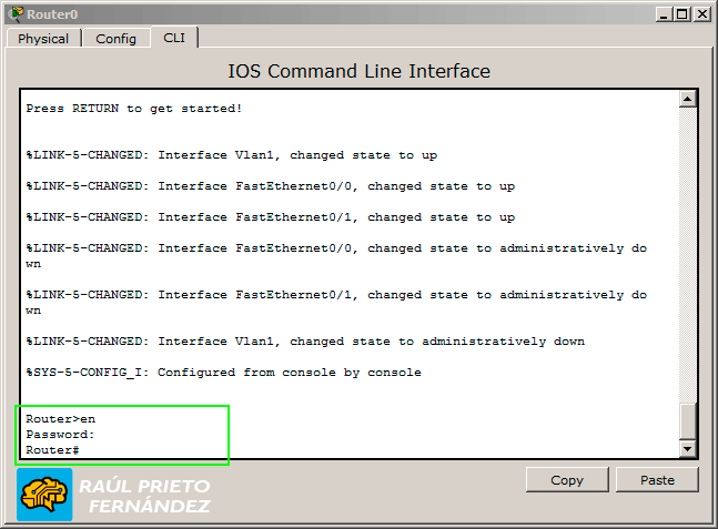 Recuperar contraseña Packet Tracer