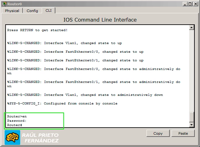 Recuperar contraseña Packet Tracer