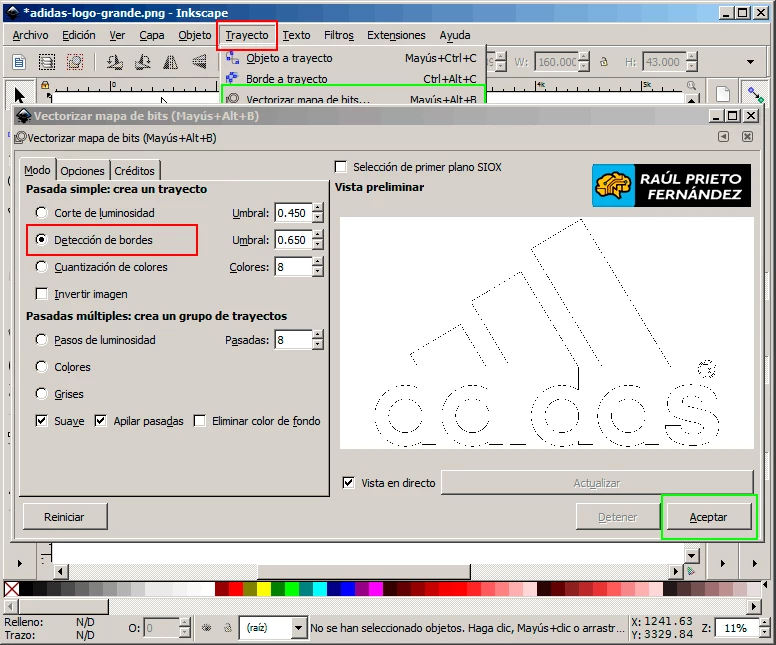 👉 Cómo vectorizar una imagen con Inkscape