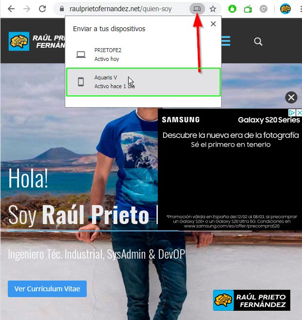 Compartir páginas Google Chrome