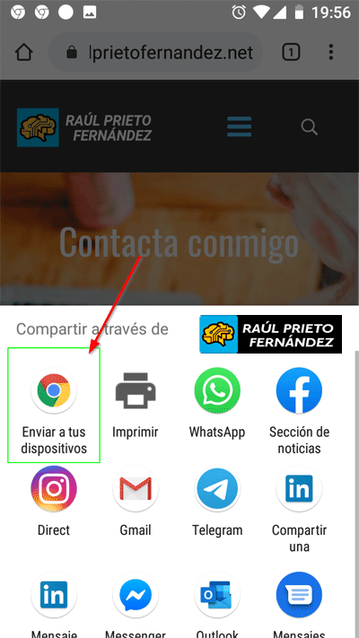 Compartir páginas Google Chrome