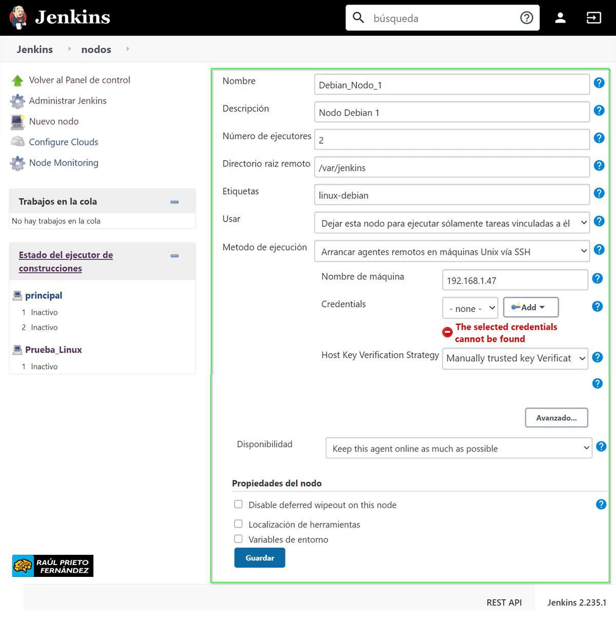 Slave Jenkins GNU/Linux