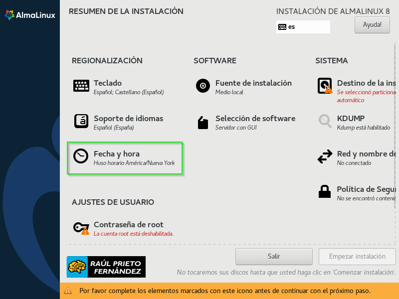 Instalar Alma Linux