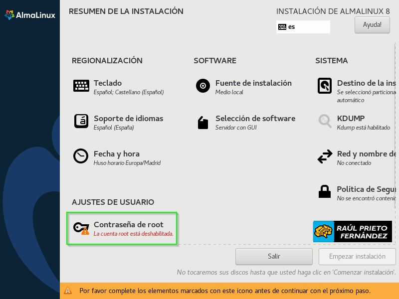 Instalar Alma Linux