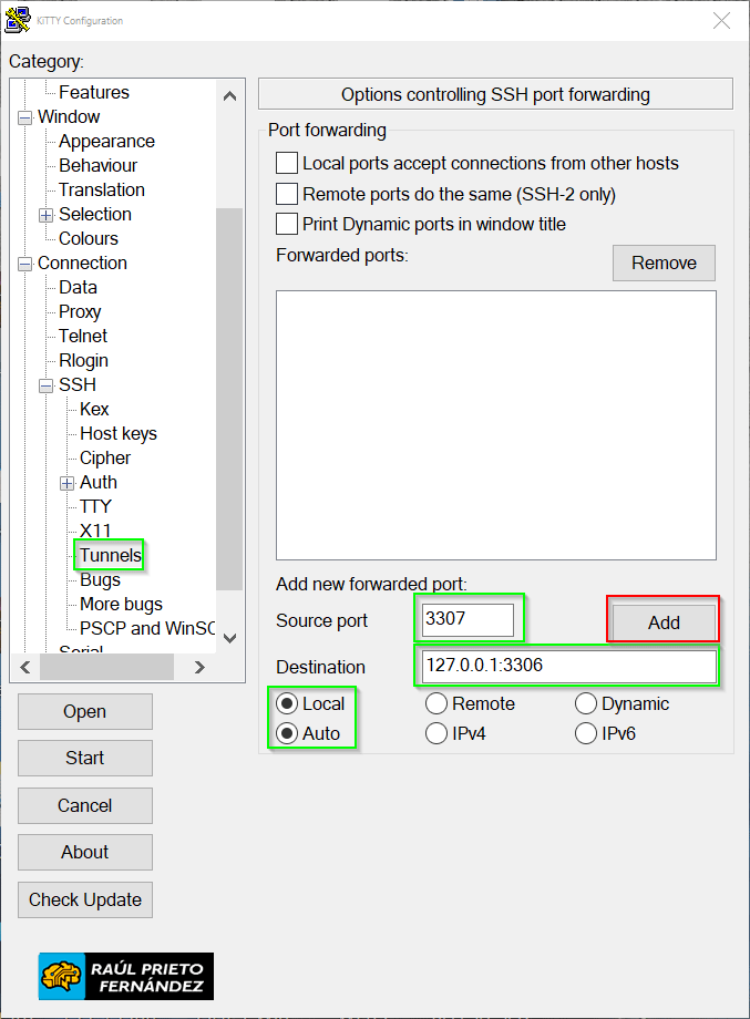 Acceso seguro MySQL Túnel SSH