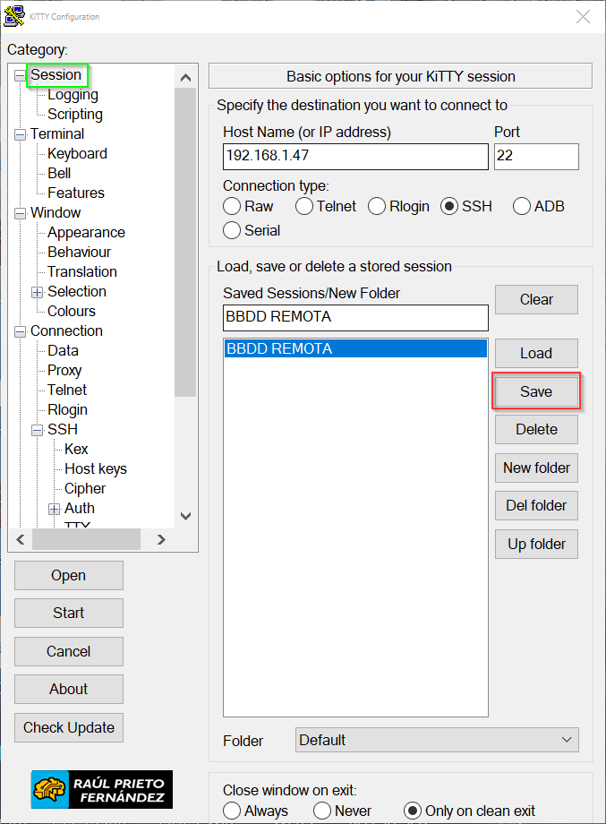 Acceso seguro MySQL Túnel SSH