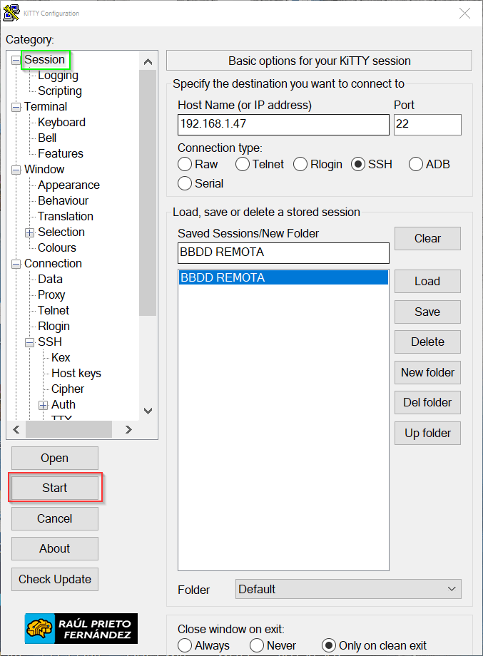 Acceso seguro MySQL Túnel SSH