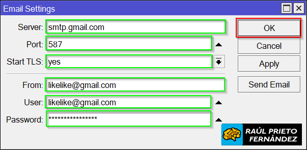 Emails MikroTik GMail