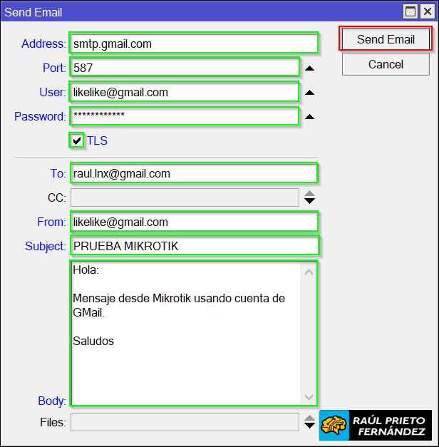 Emails MikroTik GMail