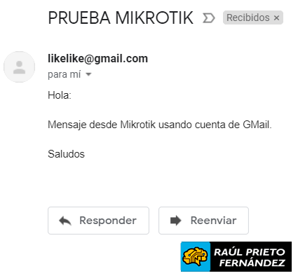 Emails MikroTik GMail