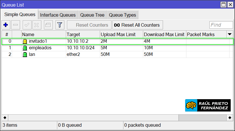 Colas simples MikroTik