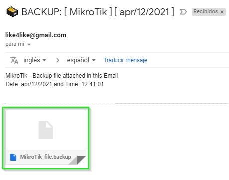 Backups Email MikroTik