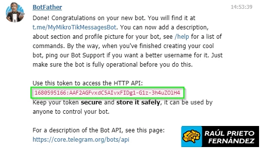 Enviar Mensajes Telegram desde Mikrotik