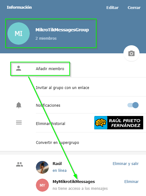 Enviar Mensajes Telegram desde Mikrotik