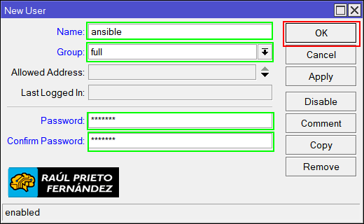 Conectar Ansible con Mikrotik y Routeros