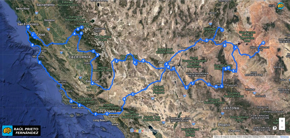 Ruta por la Costa Oeste de EEUU