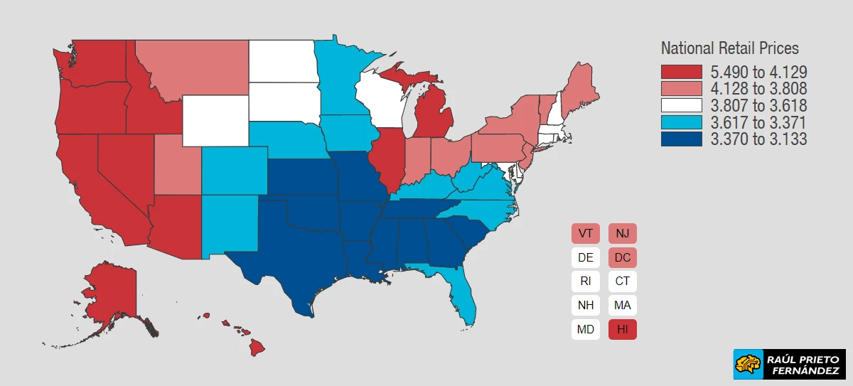 Repostar combustible en Estados Unidos