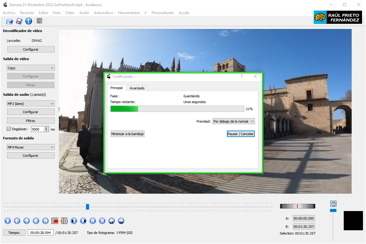 Cómo sincronizar audio y video con Avidemux