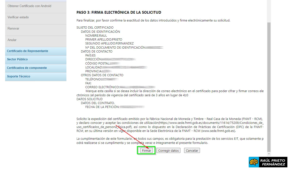 Generar certificado electrónico con DNIe