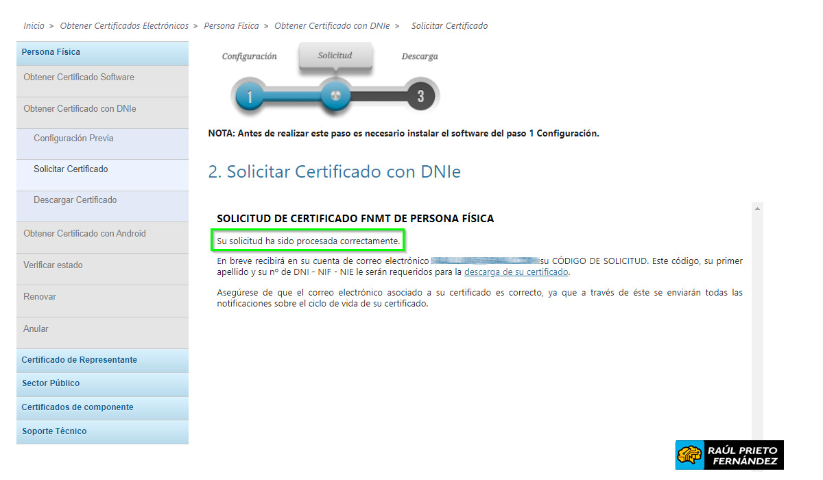 Generar certificado electrónico con DNIe
