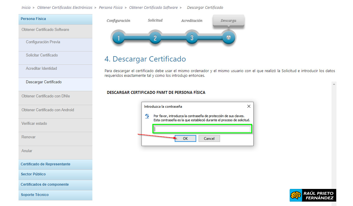 Generar certificado electrónico con DNIe