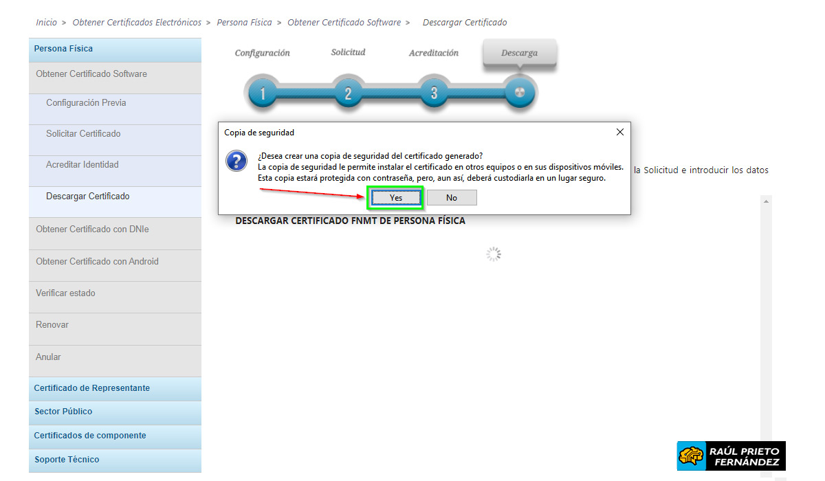 Generar certificado electrónico con DNIe