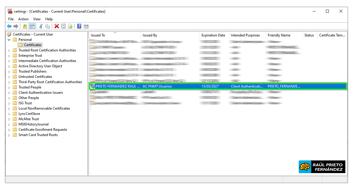 Importar y exportar certificado digital