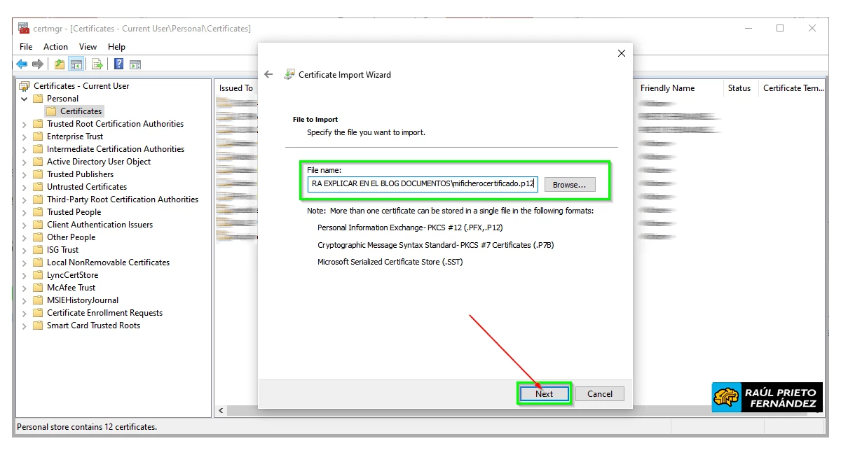 Proteger el uso de certificado digital con contraseña