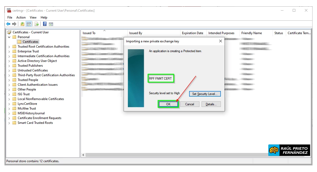 Proteger el uso de certificado digital con contraseña