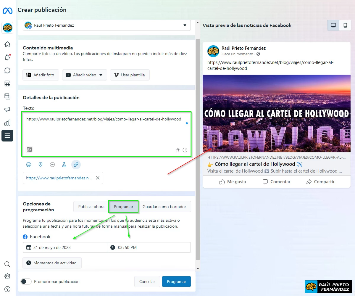 Programar publicaciones Redes Sociales