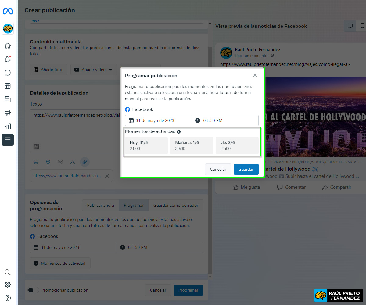 Programar publicaciones Redes Sociales