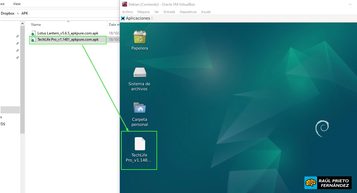 Arrastrar y soltar en VirtualBox