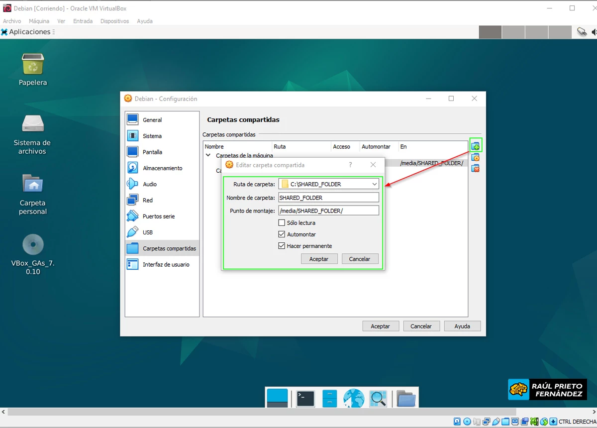 Carpetas compartidas en VirtualBox