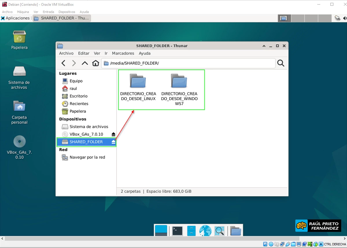 Carpetas compartidas en VirtualBox