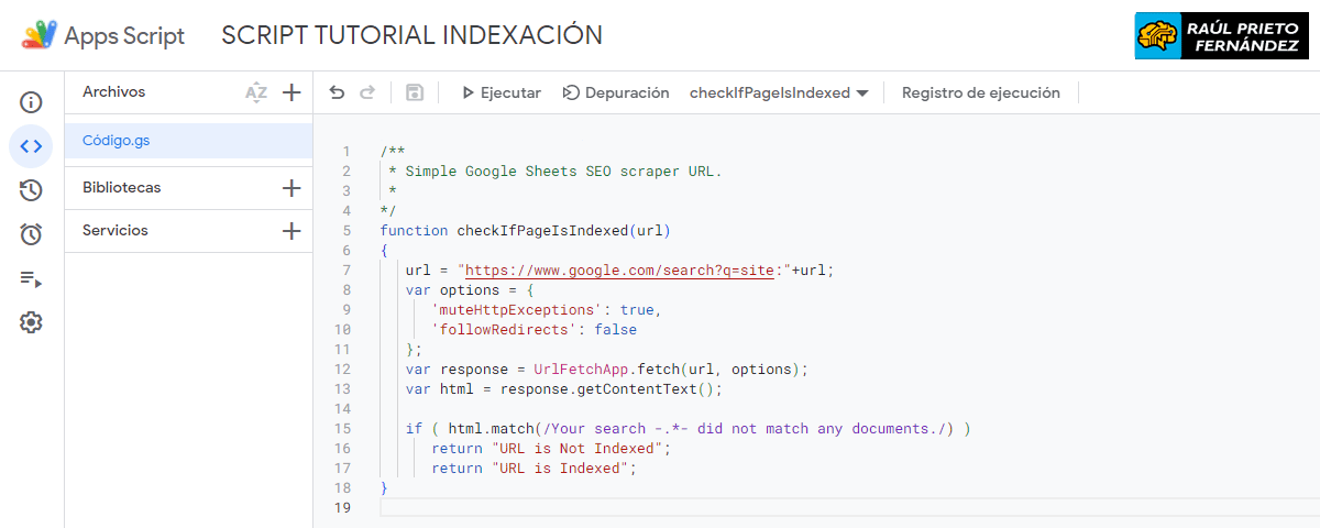 Comprobar URLs indexadas en Google Comprobar URLs indexadas en Google