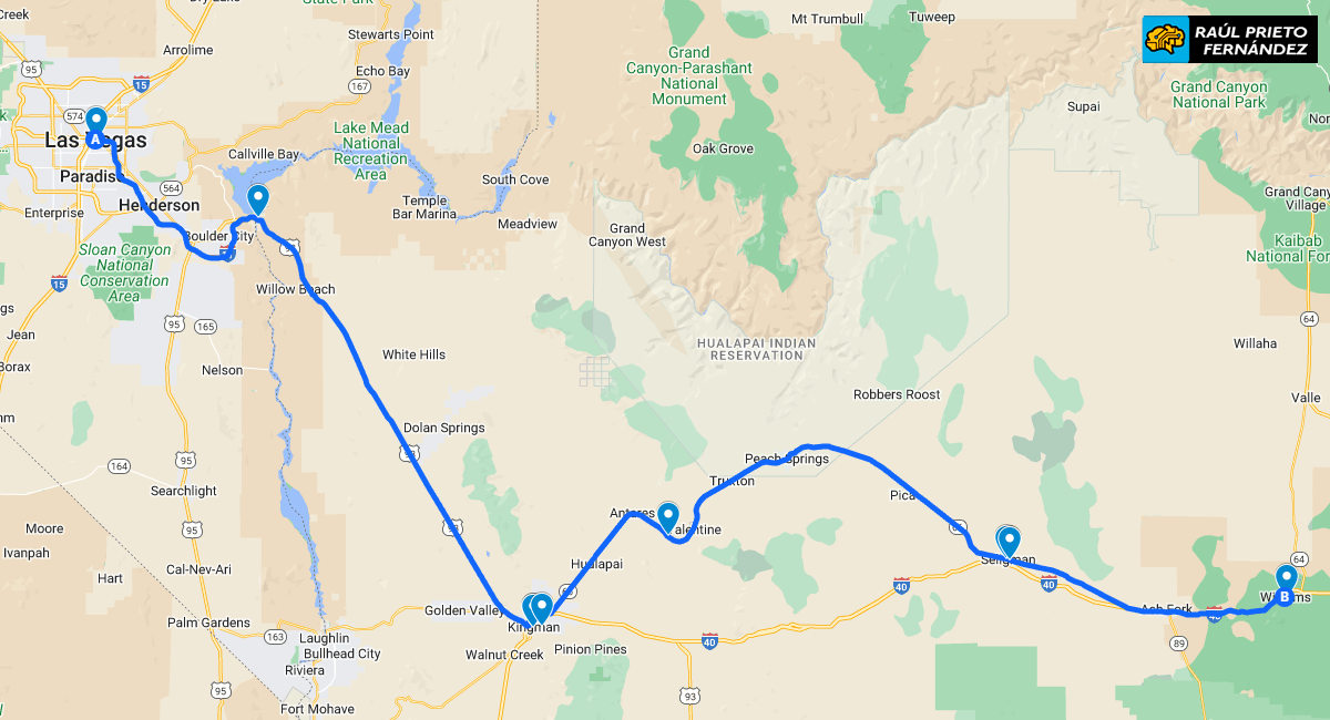 Qué visitar entre Las Vegas y Williams por la Ruta 66