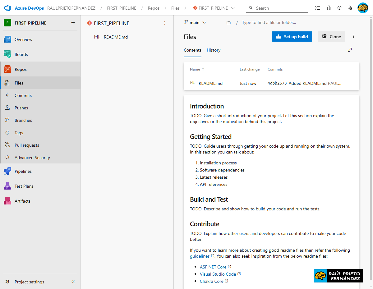 Primera Pipeline DevOps Azure