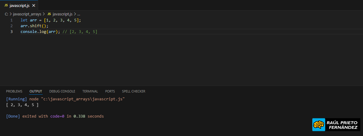 Eliminar un elemento en un array en Javascript
