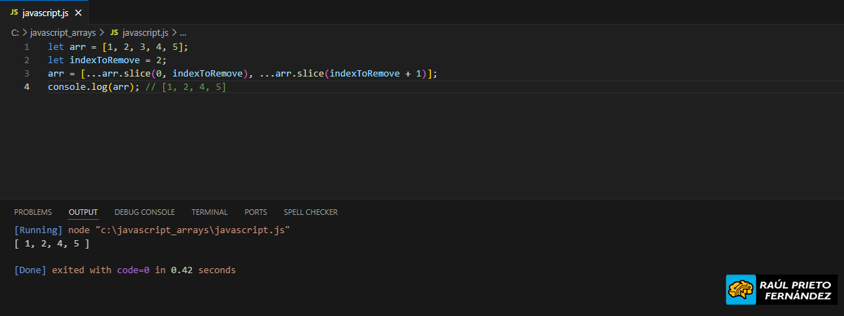 Eliminar un elemento en un array en Javascript