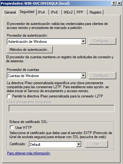 Servidor VPN PPTP Windows 2008r2