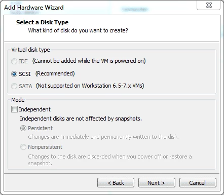 Disco nuevo VMware en caliente