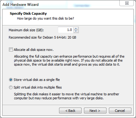 Disco nuevo VMware en caliente